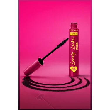 Note Cosmetics Note Flawless Lovely Hacim Verici Maskara, Siyah Renk ve Büyük Boy ile Uzatma Etkisi