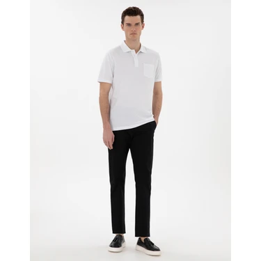 Pierre Cardin Erkek Siyah Regular Fit Basic Kanvas Pantolon