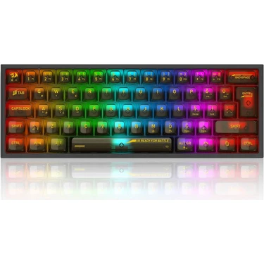 Redragon K617 Rgb Fizz Şeffaf Siyah Kablolu Mekanik 61 Tuşlu Türkçe Oyuncu