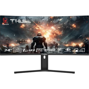 Thull TJ-WQHD34C-180 Vision 34" 1ms 180Hz Wqhd (2xhdmı+2xdp) Va Frameless Curved Gaming