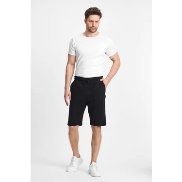 Mmetalic Erkek Siyah Regular Fit Şort &