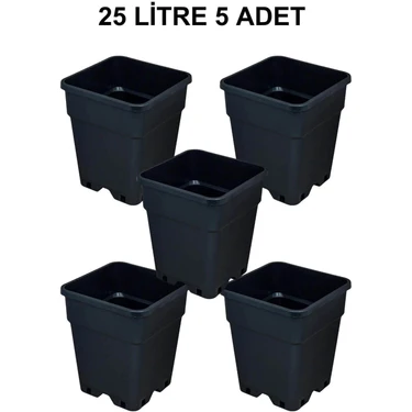 Grow Wizard Plastik Kare Saksı 25 Litre 5 Adet Fiyatı