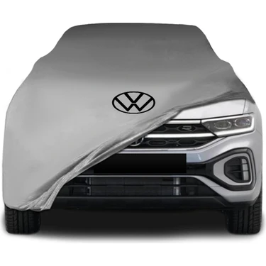 Volkswagen T-Roc Gri Kumaş Araba Branda Logolu Kumaş Araba Brandası Penye Oto