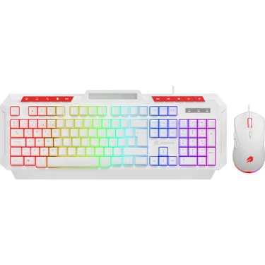 Gamebooster Knight KM-11W Rainbow Aydınlatmalı Kablolu Oyuncu Klavye & Rgb Mouse Set -