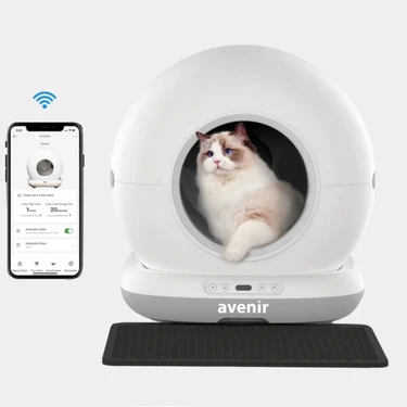 AV-CB02W Akıllı Otomatik Kedi Tuvaleti App Kontrol Koku Yapmayan Kum