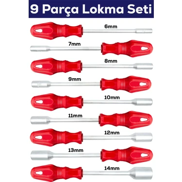 HON 9 Parça Lokma Tornavida SETİ(6-7-8-9-10-11-12-13-14