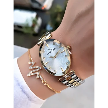 Daniel Klein Gold Gümüş Renk Çelik Kadın Kol Saati 3 Atm Su Geçirmezlik Bileklik