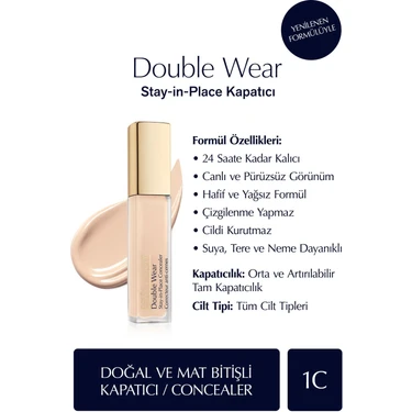 Estee Lauder Kapatıcı - Double Wear Stay-in-Place Concealer - Renk: 1C Light (Cool)