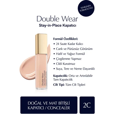 Estee Lauder Kapatıcı - Double Wear Stay-in-Place Concealer - Renk: 2C Light/Medium (Cool)