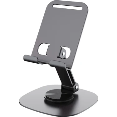 Bontec Alüminyum Masaüstü Telefon Tutucu Stand, Katlanabilir Esnek Yapı, Dayanıklı Güçlü Tutuş (Gri