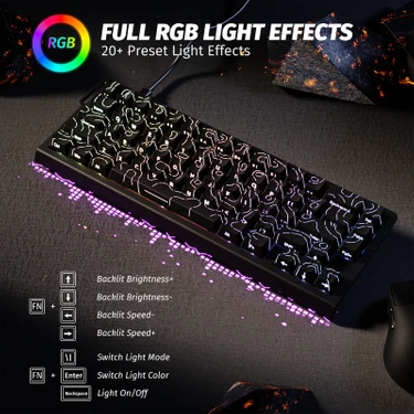 Miaxtreme Attack Shark X68HE Rapid Trigger 0.125MS Manyatik Switch Rgb App Uygulamalı Gaming Oyuncu