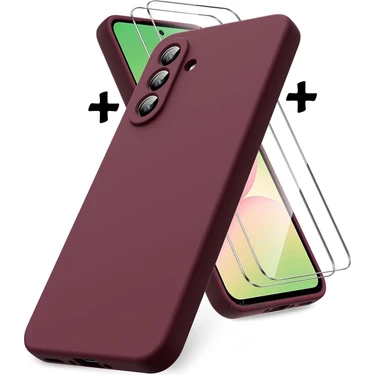 M.TK Moveteck Galaxy A26 Kılıf Kamera Korumalı Yumuşak Renkli Mat Silikon + 9h Ekran Koruyucu Cam