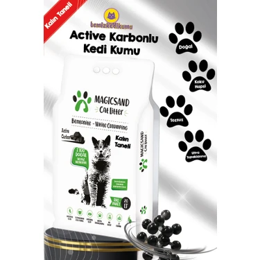 Magicsand Magic Sand Cat Litter Active Carbon Kedi Kumu Kalın Taneli 20