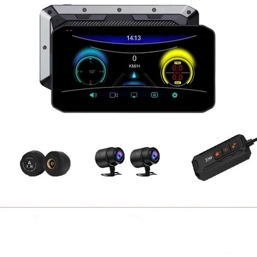 Torima Araç İçi Kamera Ultra Hd Wifi Tekerlek Basınç Göstergeli Carplay Ön ve Arka Motorsiklet