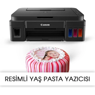 Canon Resimli Pasta Yazıcısı Pıxma G3411 Gıda Mürekkepli Bitmeyen Kartuş