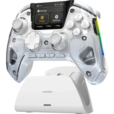 Manba One Kablosuz Gamepad Beyaz – 2” Ekran, Manyetik Stand, Pc/switch/android/ios