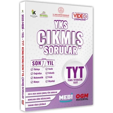 2025 Yks-Tyt Tüm Dersler Mebi Yeni Nesil Çıkmış Soru Bankası Konu Konu Son 7 Yıl Video/pdf