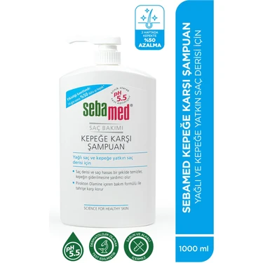 Sebamed Kepek Karşıtı Pirokton Olamin İçerikli Yağlanma Önleyici Etkili Şampuan 1000