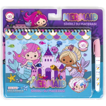 Magic Water Sihirli Boyama Kitabı Özel Sulu Kalem ile Water Painting Mermaid Deniz