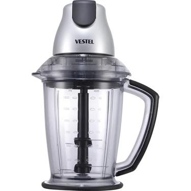Vestel 4 Bıçaklı Doğrayıcı Cam Hazneli Siyah-Gri 550 W Güç ve İşlevsellik