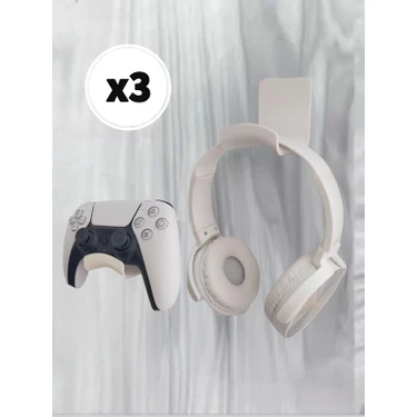 Roboqoq Asılabilir Kulaklık Standı 3 ADET Kulaklık Tutucu Masa Duvar Bantlı Ps4 Ps5 XBox Uyumlu
