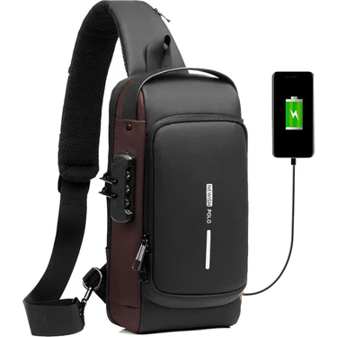 Newish Erkek Siyah Usb Çıkışlı Çapraz Askılı Suni Deri Çanta Ergonomik Tasarım ve Şık Görünüm 