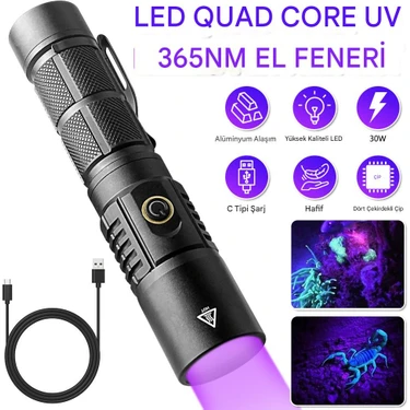 İ-Dragon 30w 365nm Profesyonel Güçlü Mor Uv Işık Para Kontrol Feneri Uv