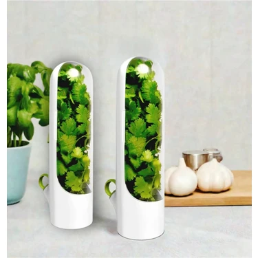 2'li Yeşillik Saklama Kabı Seti - Taze Tutan Herb Keeper Fiyatı