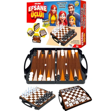 Miajima Tavla Takımı Satranç Dama Seti Çantalı 3'li Set Oyun Fiyatı
