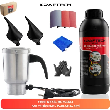 Kraftech Buharlı Araba Far Temizleme Far Parlatma