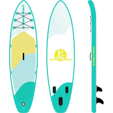 Up Balance Board Cosfer Şişme Sup Board Stand Up Paddle Board 320x81x15 cm Yeşil Yumuşak Kaymaz Üst
