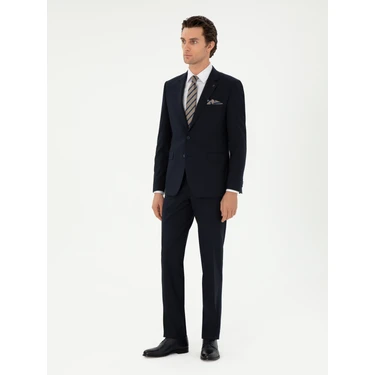 Cacharel Erkek Koyu Lacivert Slim Fit Klasik Takım Elbise