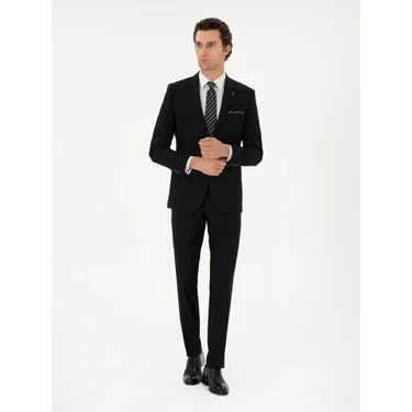 Cacharel Erkek Siyah Slim Fit Klasik Takım Elbise