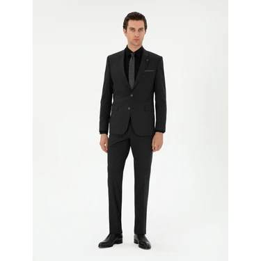 Cacharel Erkek Antrasit Slim Fit Klasik Takım Elbise