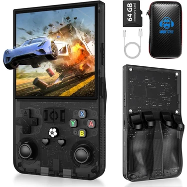 R36 Max Retro Oyun Konsolu 4.0 Inç 21.000 Oyun + Çanta Lunix IPS Hd Ekran Gta Pes KARIŞIK