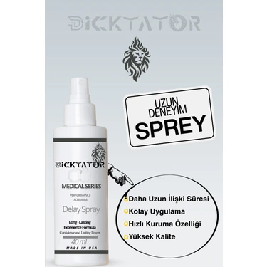 Dicktator Med Series Gray Med Uzun Deneyim Spreyi – Kokusuz, Hızlı Emilim, Güçlü Formül- Ekstra