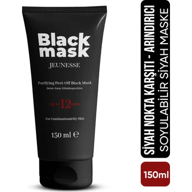 Black Mask Jeunesse Soyulabilir Siyah Maske