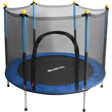Delta Güvenlik Korumalı Fileli 140 cm Özel Fermuar Güven Konforlu Çocuk Trampolini 55 Inç Trambolin