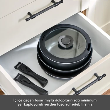 Karaca Biodiamond Easy Clip Çıkarılabilir Saplı 12 Parça Tencere ve Tava Seti - 4