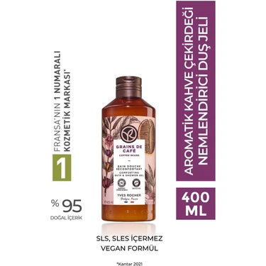 Yves Rocher Duş Jeli - Nemlendirici  Aromatik Kahve Çekirdeği - SLS,SLES