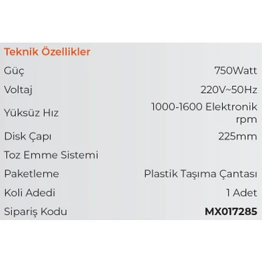 Max Extra MX7285 - Alçıpan Zımparalama Makinesi 750 Watt - Fiyatı