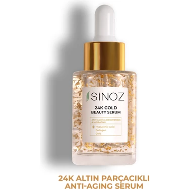 Sinoz 24k Altın Parçacıklı Hyaluronik Asit Içeren Kolajen Cilt Bakım Serum 30