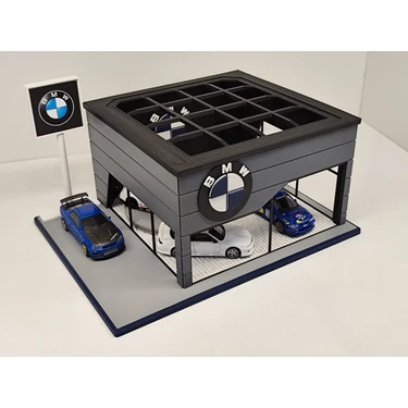 TECH TRADE BMW Diecast Garaj Diorama 1:64 Ölçek Plastik Malzeme ile Koleksiyon