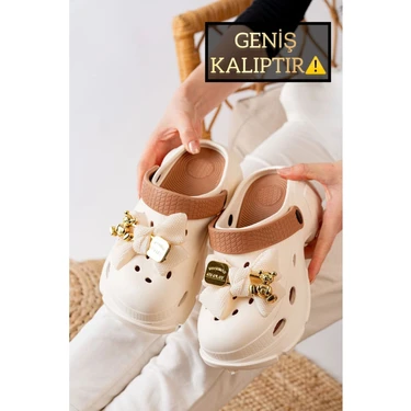 Slipcat Kadın Eva Plaj Sandalet Terlik Confort Kahverengi Geniş Kalıp Özelliğiyle Rahat