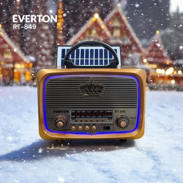 Everton RT-849  Bluetooth Fm-Usb-Tf-Aux Şarjlı Nostaljik Radyo Güneş