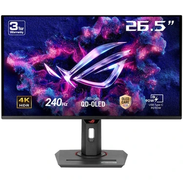 Asus Rog Strix OLED XG27UCDMG 26.5 Inç 240Hz 0.03MS 4K UHD Adaptive Sync Qd-Oled Pivot Gaming