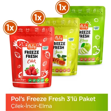 Pol's Freeze Fresh Çilek 15 g , İncir 20 g , Elma 20