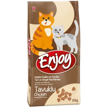Enjoy Kedi Maması Tavuklu Yetişkin 15 Kg + 1