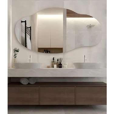 Asimetrik Ayna, Banyo Aynası, Asimetrik Boyayna, Duvar Aynası, Holl Aynası 50x30