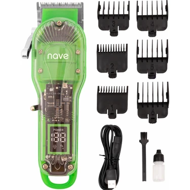 Nave Bq-01 Kablosuz Profesyonel Tıraş Makinesi | T-Bıçaklı, Lcd Ekranlı, Usb Şarjlı, 6